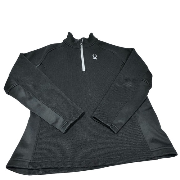 SPYDER Outbound Black 1/4 Zip Fleece Lined Pullover Men's Size L - Picture 11 of 16